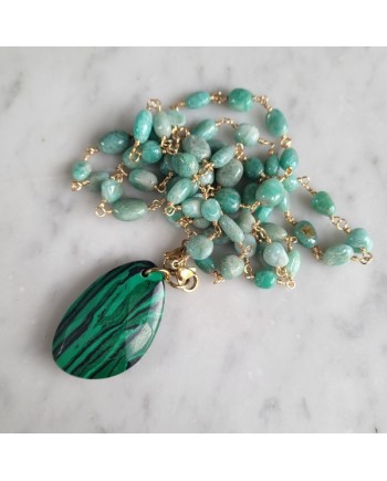 Sautoir Grande croix en pierre