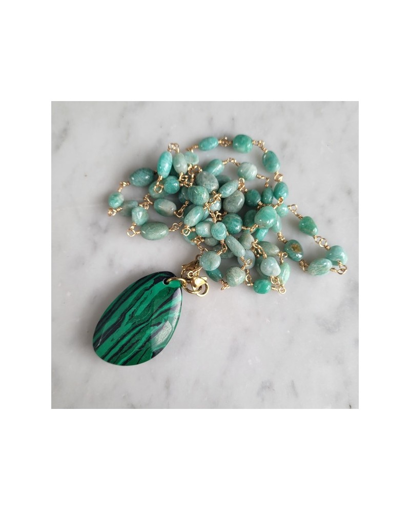 Sautoir Grande croix en pierre