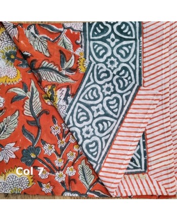 Echarpe imprimé "Block-print" coton