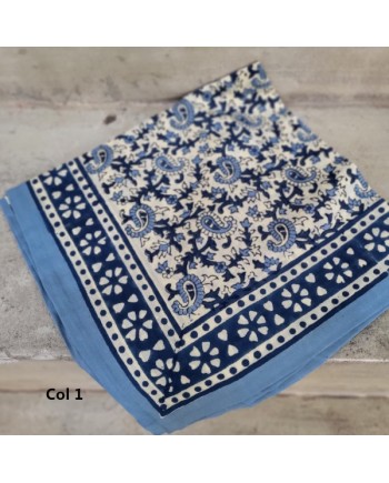Echarpe imprimé "Block-print" coton