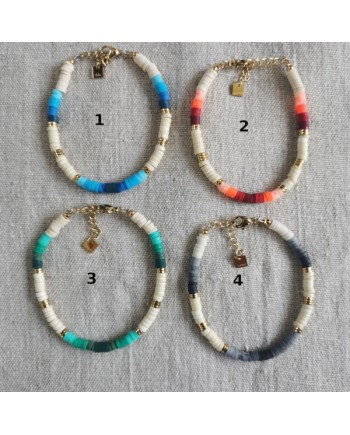 Bracelet perles couleur style "surfer"