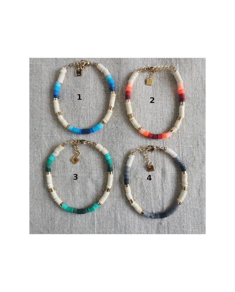 Bracelet perles couleur style "surfer"