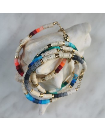 Bracelet perles couleur style "surfer"