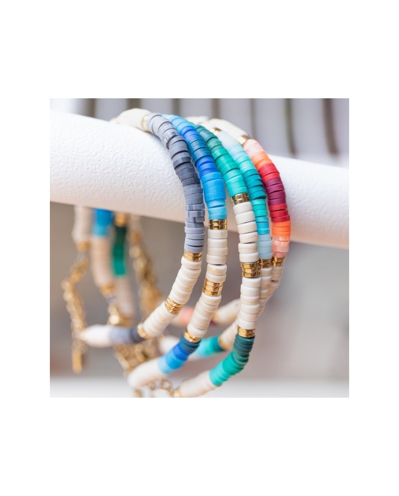 Bracelet perles couleur style "surfer"