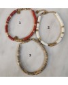 Bracelet perles plates en pierre style "ethnique"