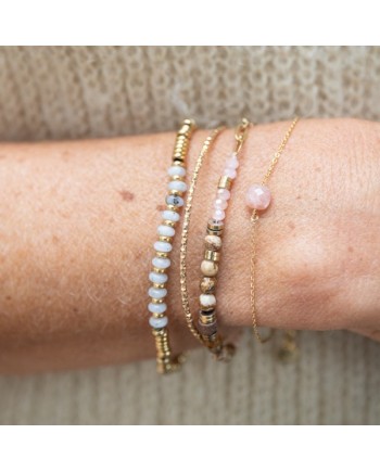 Bracelet chaîne maille et pierre naturelle