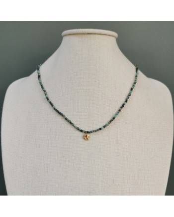 Bracelet collier "deux en un" chaîne et perles