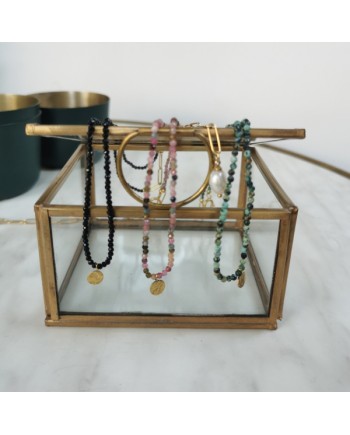 Bracelet collier "deux en un" chaîne et perles