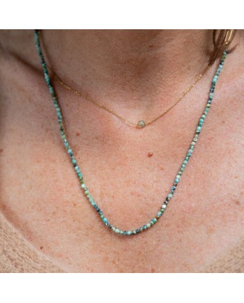 Bracelet collier "deux en un" chaîne et perles