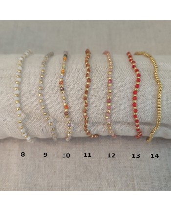 Bracelet fine perles colorées