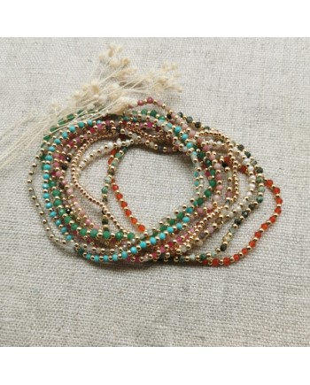 Bracelet fine perles colorées