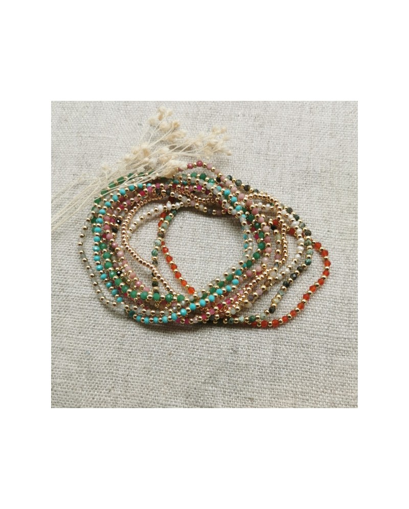 Bracelet fine perles colorées
