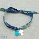 Bracelet religieux lien liberty croix nacre et vierge émaillée turquoise