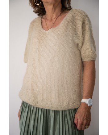 Pull Manche courte Col V