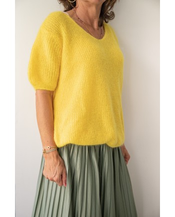 Pull Manche courte Col V