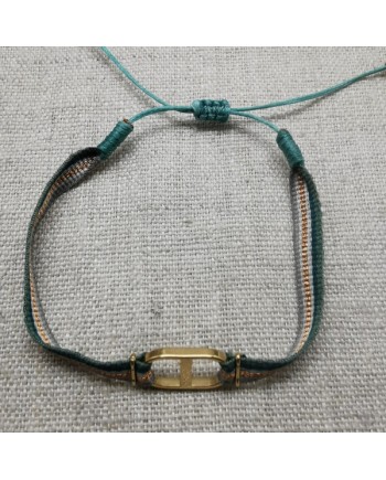 Bracelet ruban tissé coloré