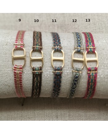 Bracelet ruban tissé coloré