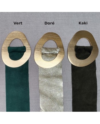 Ceinture large boucle dorée