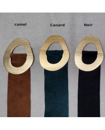 Ceinture large boucle dorée
