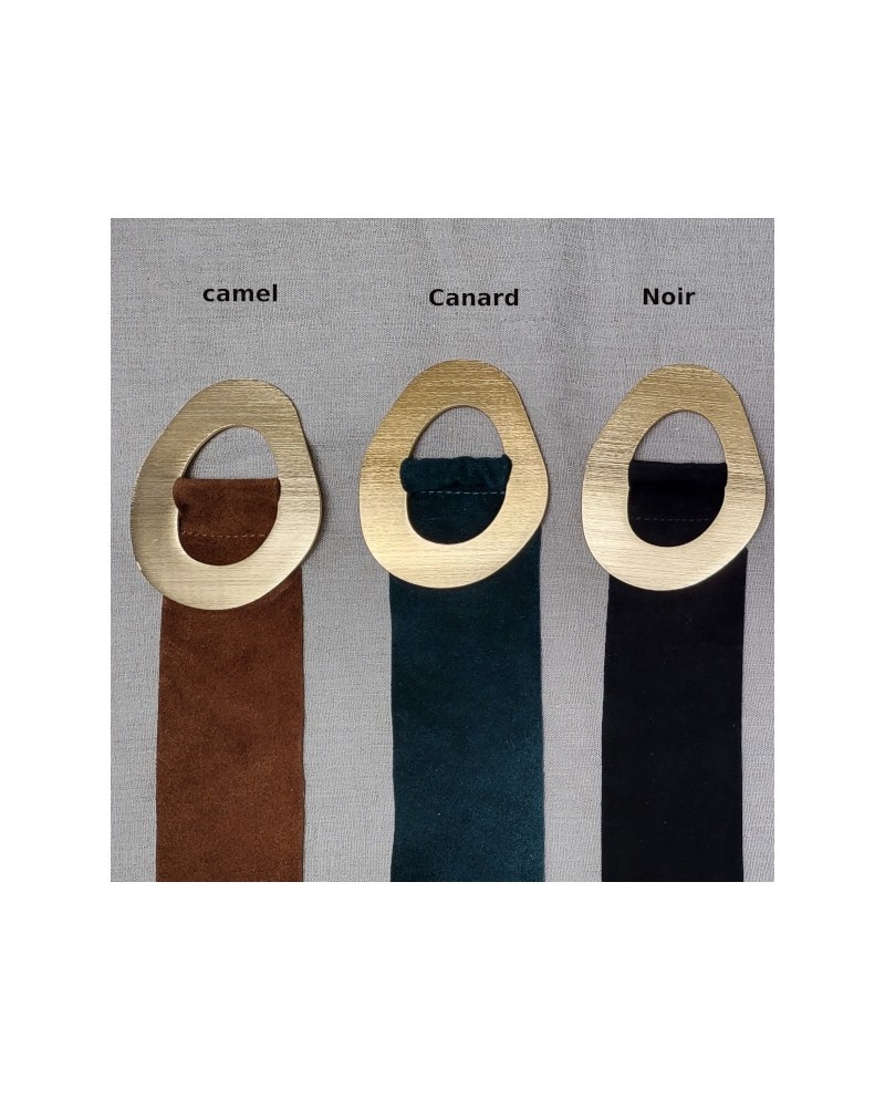 Ceinture large boucle dorée