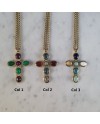 Sautoir croix Coloré