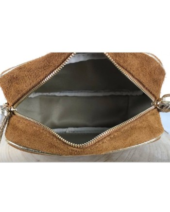 Sac cuir forme carré bordure doré