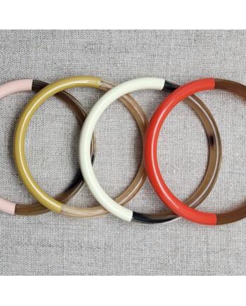 Bracelet jonc rigide en corne buffle