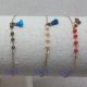 Bracelet chaîne plaqué Or et boules colorées avec un pompon