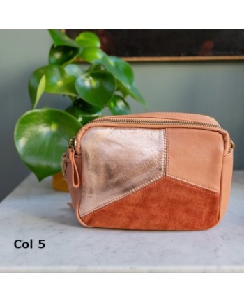 Sac Cuir 3 couleurs sangle chaîne et cuir