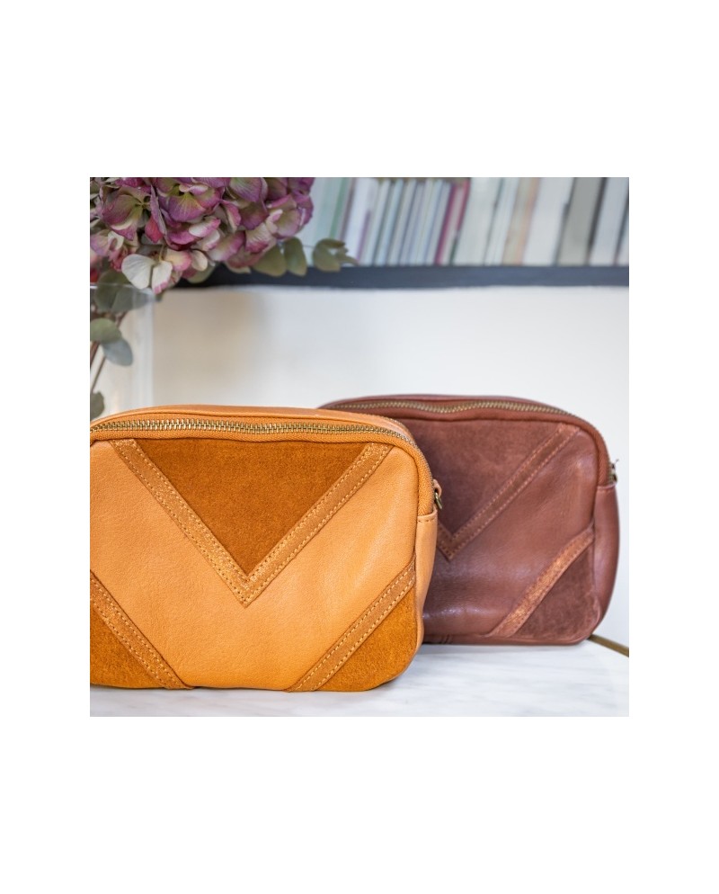 Sac cuir rectangulaire uni bandoulière