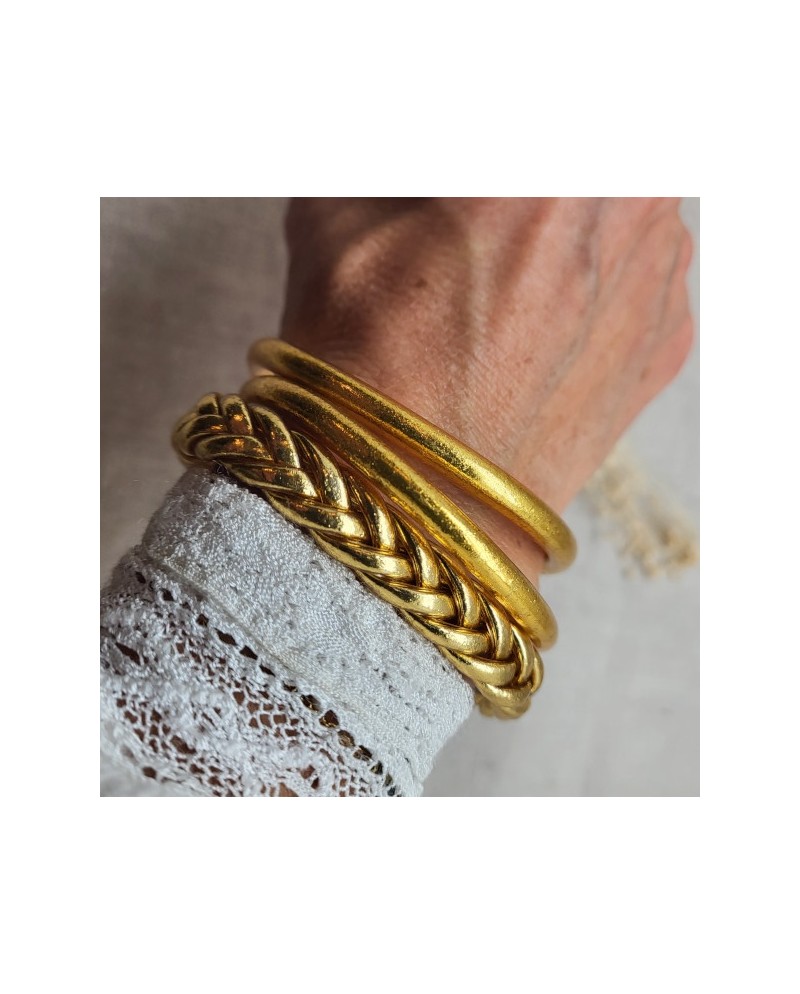 Bracelet jonc bouddhiste Or