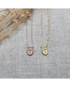 Collier religieux médaille croix Or ou Rose