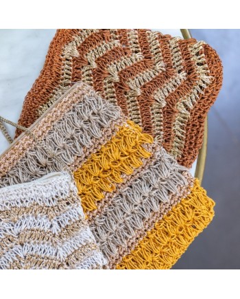 Sac jute carré bandoulière chaîne