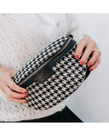 Sac banane motif noir et blanc