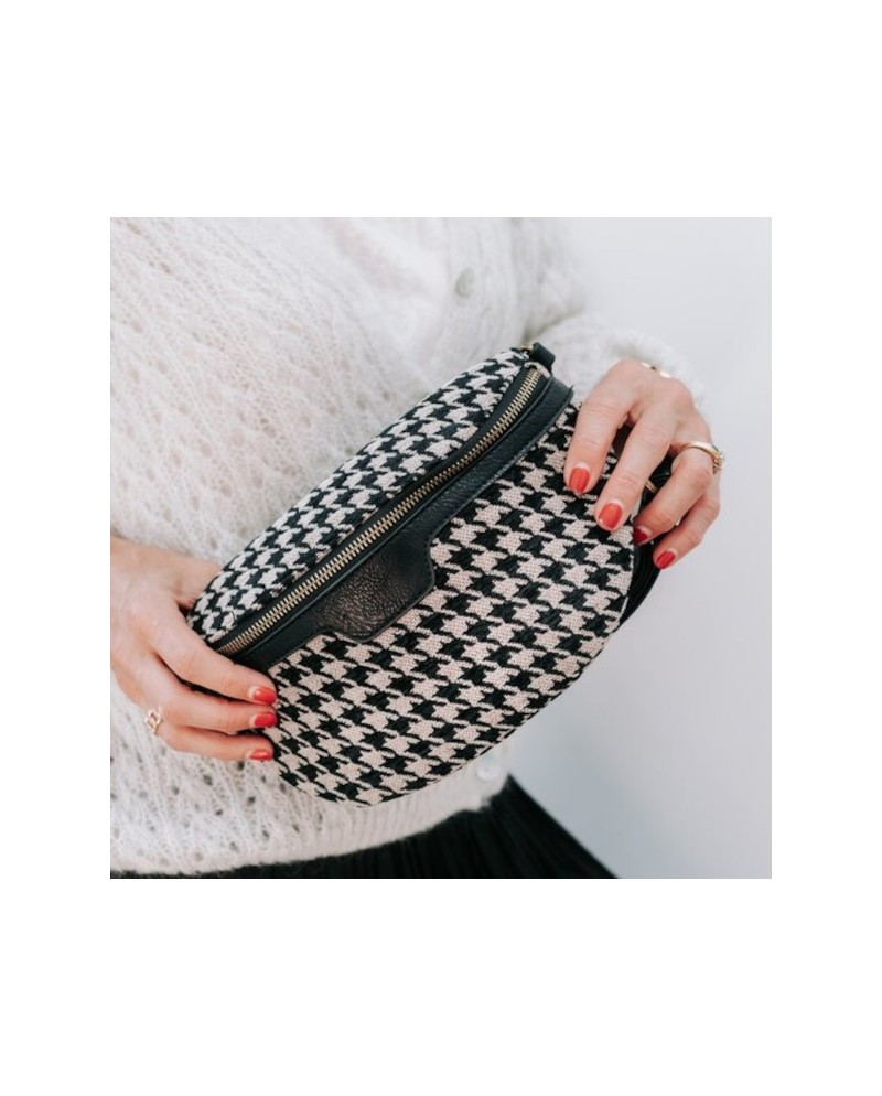 Sac banane motif noir et blanc
