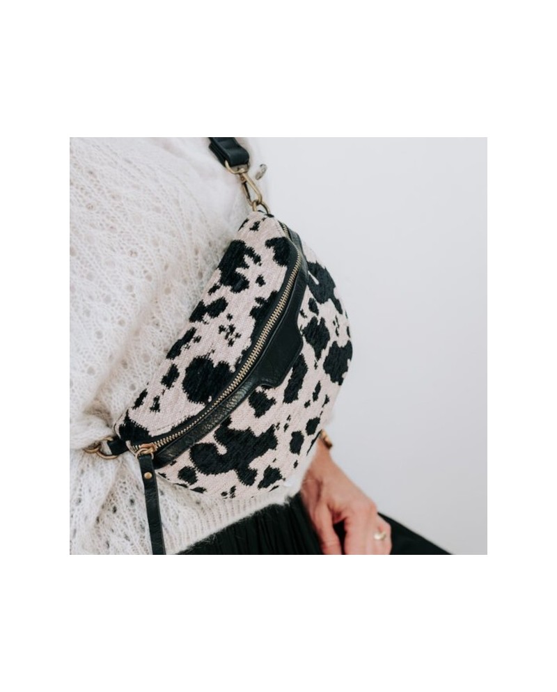 Sac banane motif noir et blanc