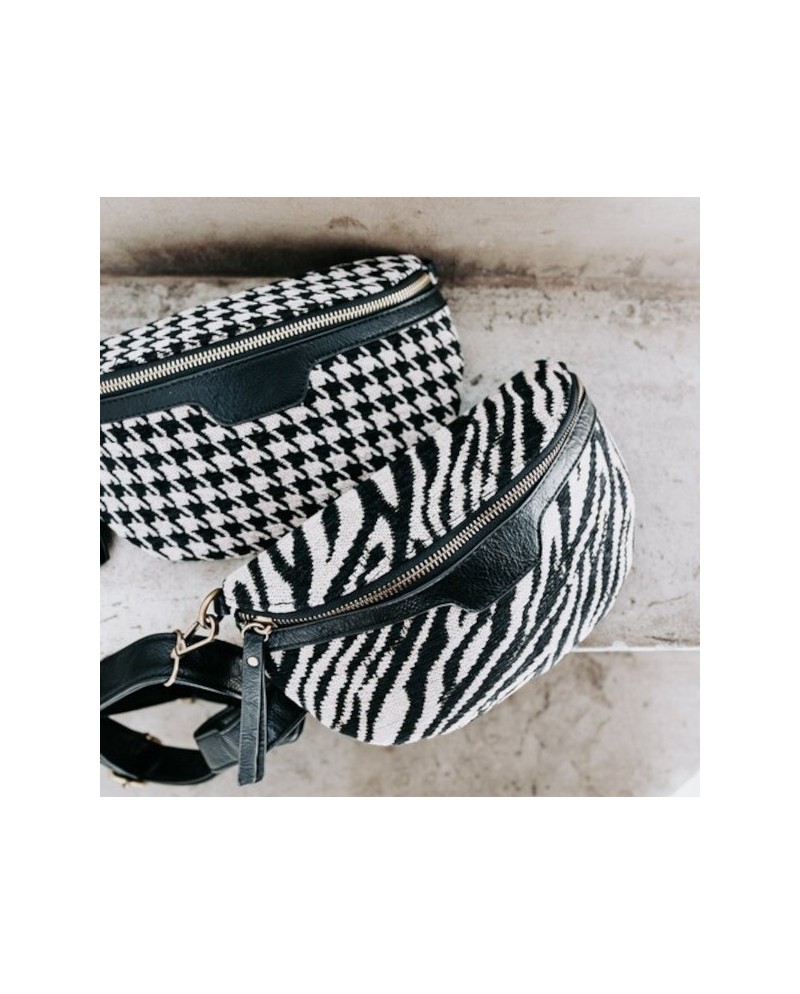 Sac banane motif noir et blanc