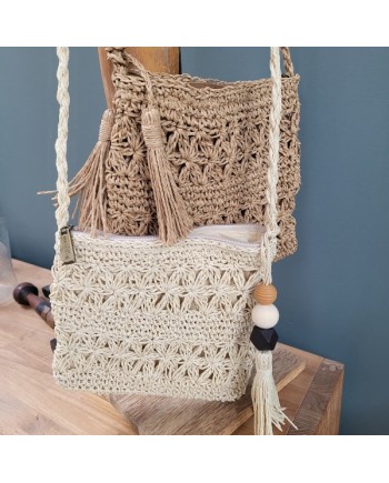 Sac Carré en paille naturelle