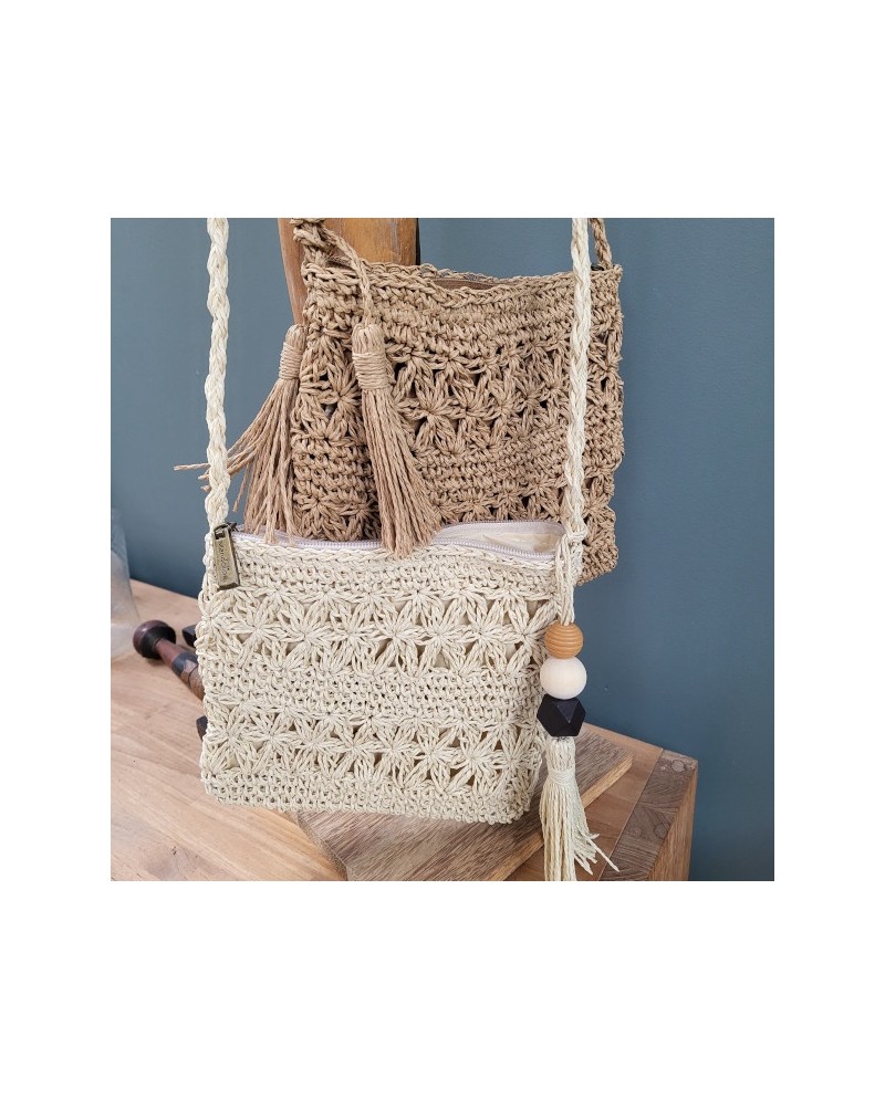 Sac Carré en paille naturelle