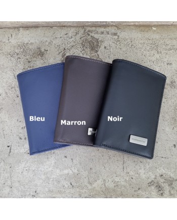 Porte carte double cuir