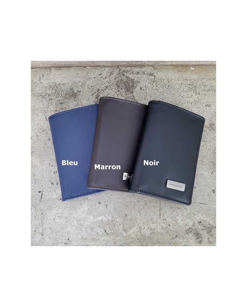 Porte carte double cuir