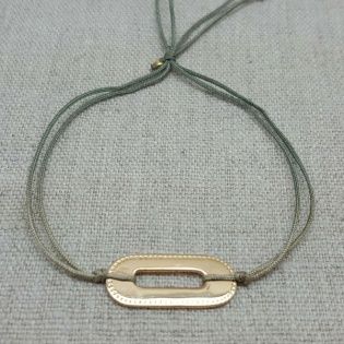 Bracelet motif oval perlé ou martelé