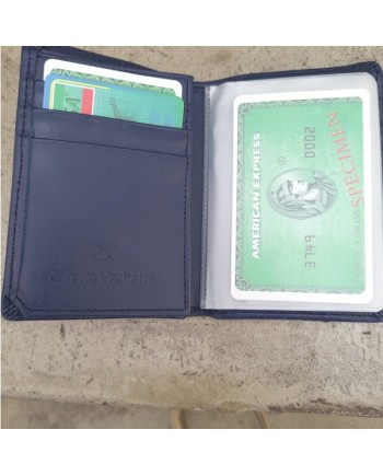 Porte carte double cuir
