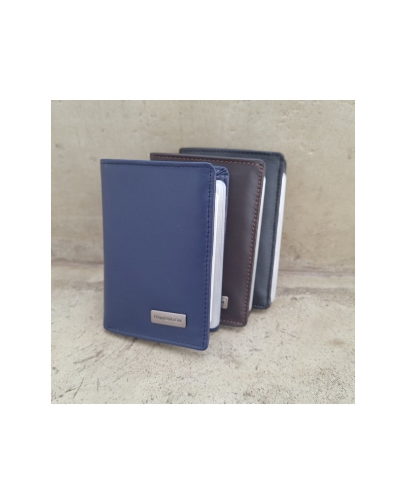 Porte carte double cuir