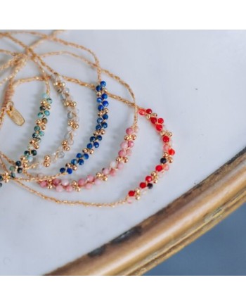 Bracelet perles tressées colorées