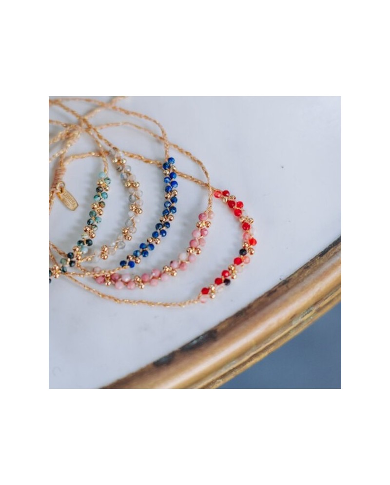 Bracelet perles tressées colorées