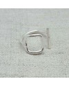 Bague ouverte argent motif carré