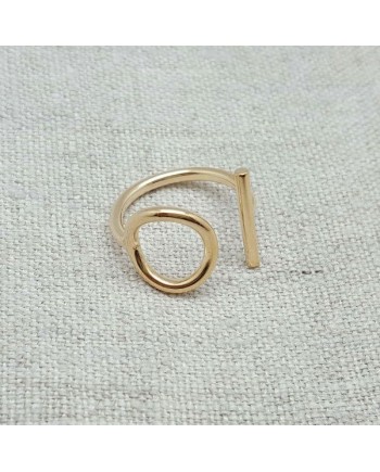 Bague ouverte plaqué Or motif rond