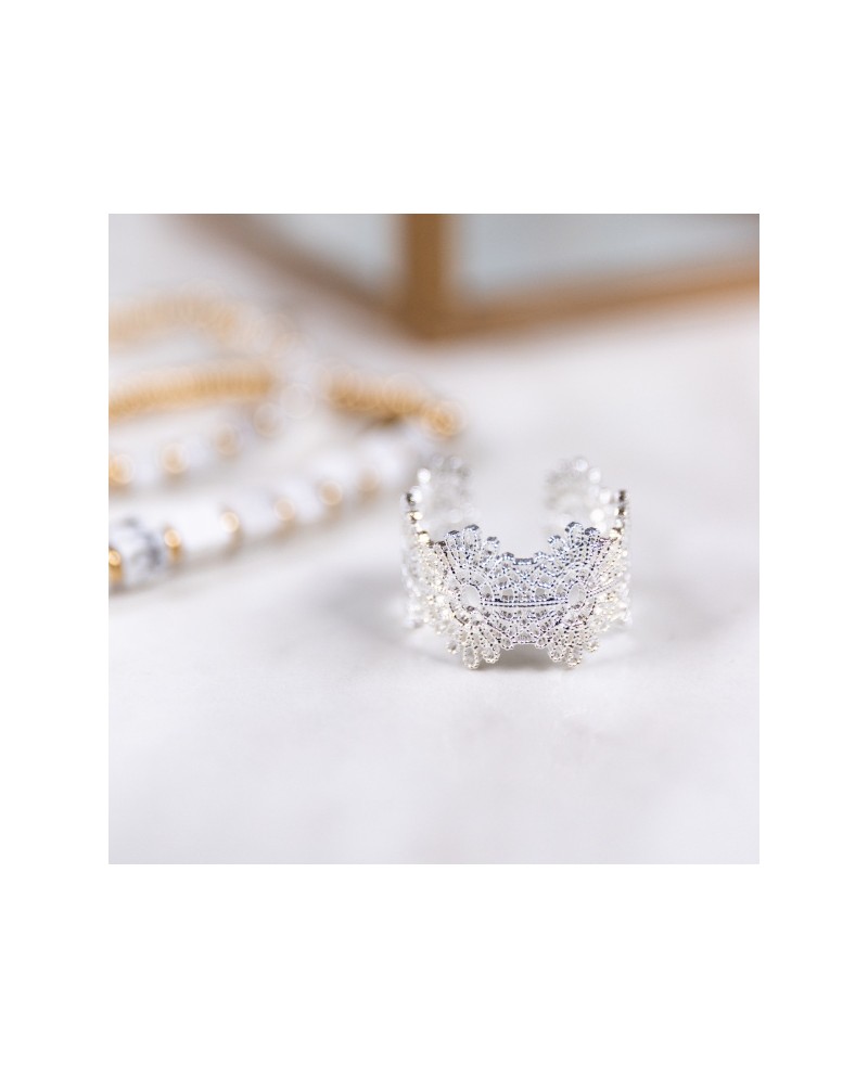 Bague dentelle Argent ou Plaqué Or