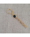 Boucles d'oreilles longues pierre et chaine